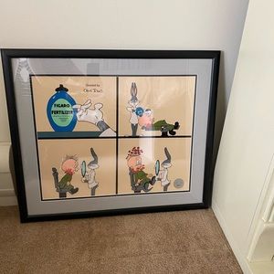 Bugs Bunny Figaro Fertilizer Looney Tunes Chuck Jones Framed Warner Bros